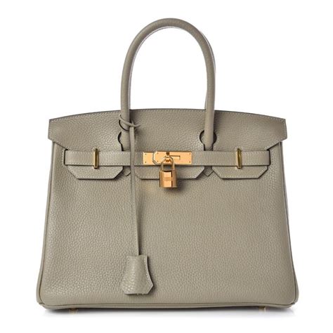 HERMES Taurillon Clemence Birkin 30 Sauge